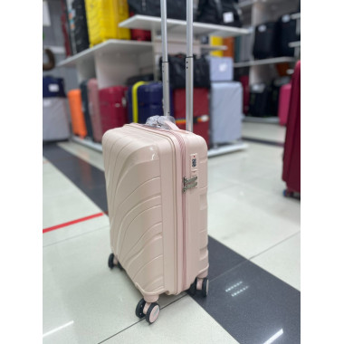 Чемодан 20 дюймов Travel Fashion Wave светло-розовый из полипропилена (ручная кладь)