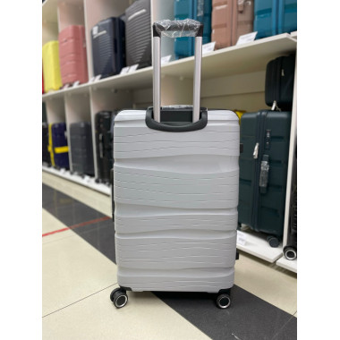 Чемодан 28 дюймов Travel Fashion светло-серый с расширением из полипропилена